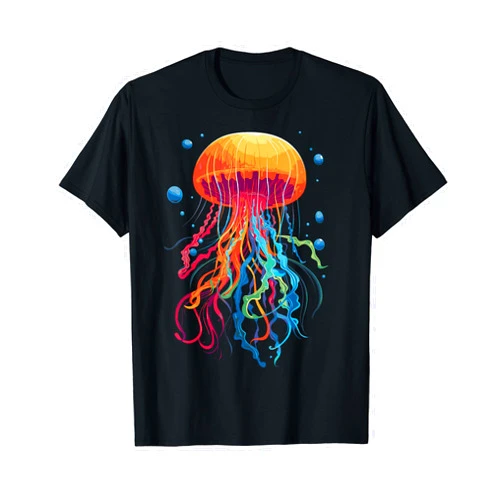 Jellyfish and Fish Aesthetic Tees Jellyfish Ocean Animal Scuba Diving Rainbow Jelly Fish T-Shirt