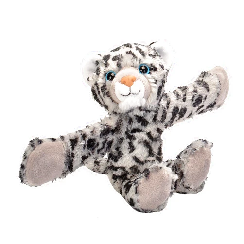 Wild Republic Huggers, Snow Leopard Plush Toy, Slap Bracelet, Stuffed Animal, Kids Toys, 8 inches