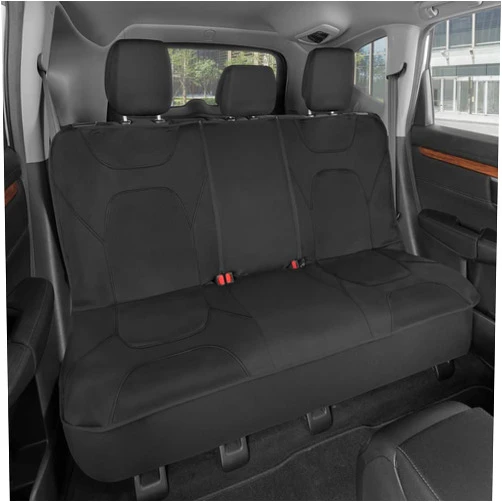 Motor Trend AquaShield Waterproof Black Rear Seat Cover for Cars – Padded Neoprene Back Bench Seat Cover for Cars, Ideal Back Seat Protector for Kids & Dogs, Car Interior Cover for Auto Truck & SUV