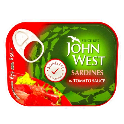 John West Sardines Skinless & Boneless in Tomato Sauce (95g) - Pack of 6
