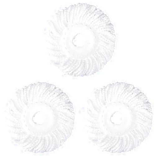 DANGSHAN 3 Pack Mop Head Replacement Spin Mop Replacement Head Microfiber Spin Mop Refills Easy Cleaning Round Shape Standard Size