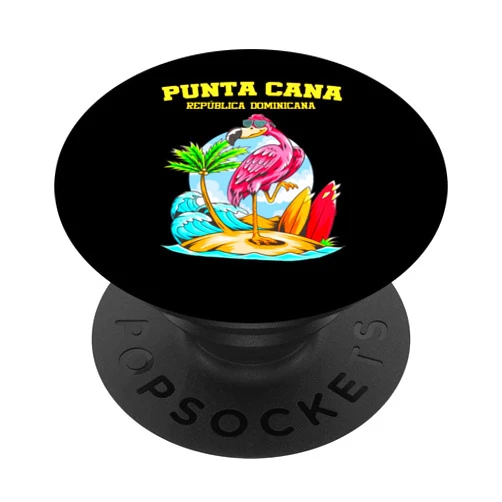 Punta Cana Dominican Republic Surfing Spots Punta Cana Flamingo Ocean Wave Surfboard PopSockets Swappable PopGrip