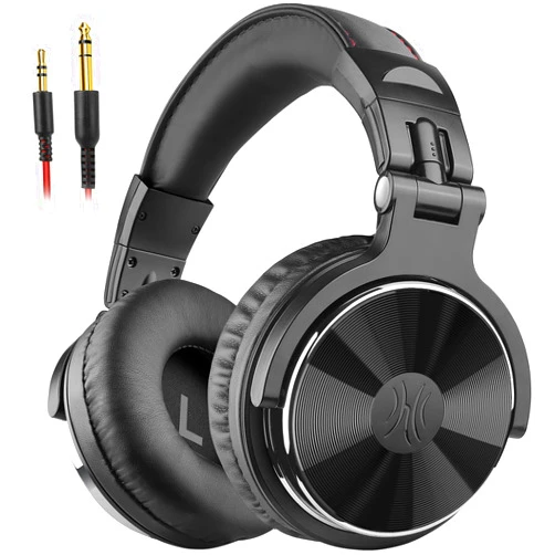 OneOdio Wired Over Ear Headphones Hi-Res Studio Monitor & Mixing DJ Stereo Headsets with 50mm Drivers and 1/4 to 3.5mm Jack for AMP Computer Recording Podcast Keyboard Guitar Laptop - Black