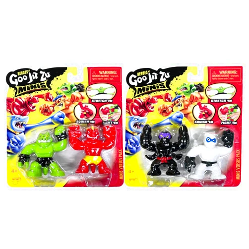 Gosu Toys Heroes of Goo JIT Zu Minis Versus Pack (Goo Power Blazagon vs Rock Jaw and Pantaro vs Scorpius) with 2 Gosutoys Stickers