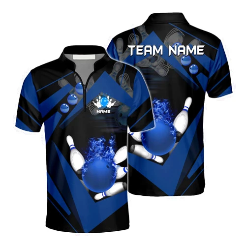 IZI POD Personalized 3D Bowling Shirts for Men Women, Custom Bowling Jersey, Bowlings Polo Shirt, Hawaiian Bowlings Shirt