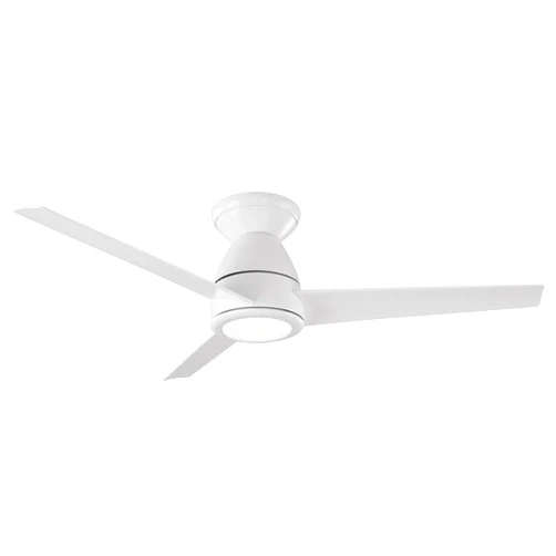 Modern Forms Tip Top Smart Indoor and Outdoor 3-Blade Flush Mount Ceiling Fan 44in Matte White with 3000K LED Light Kit and Remote Control works with Alexa, Google Assistant, Samsung Things, and iOS or Android App
