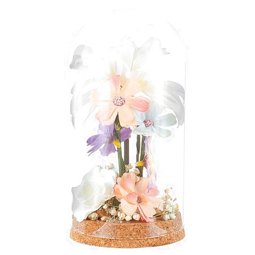 BENECREAT Glass Display Dome Cloche 3.9x7.6 inch, Glass Bell Jar with Cork Base Glass Bottles Decorative Jars for Flower Plants, Specimens, Crafts Decorations, ID: 9.5cm/3.7 inch