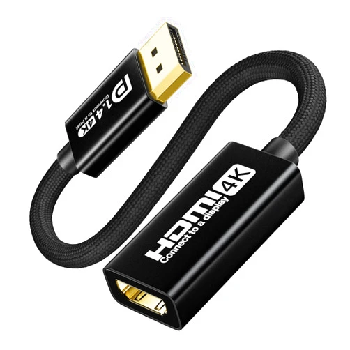 ULT-WIIQ Active Displayport to HDMI Adapter 4K@120Hz 4K@60Hz 2K@144Hz HDR HDCP 2.2 DP Male to HDMI Famale Connector Uni-Directional Display Port to HDMI Adapter for HP AMD NVIDIA Host Laptop.