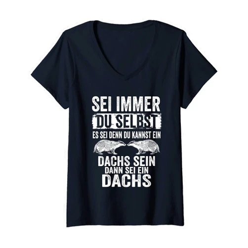 Honey Badger Wildtier Dachs Geschenkidee Womens Badger predator animal protectants V-Neck T-Shirt