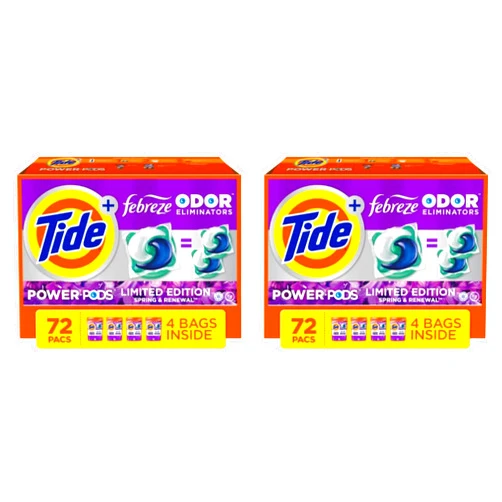 JÁCLER TIDE Laundry Detergent Pacs Power PODS + Odor Eliminators, Spring & Renewal Scent (8 Bag)