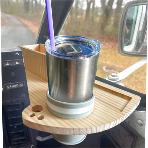 Bantlou Cup Holder Tray for USPS Mail Carrier/LLV, 2 in 1 Detachable Postal Mail Truck Car Cup Holder Tray, Holds Cup,Scanner,Pen,Marker and A Box for The Forms, Gift for Mailers