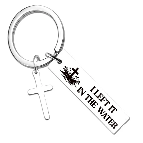 EoffIvan Baptism Gifts For Women Men Adult I Left It In The Water Keychain Christian Gift For Women Faith Gifts For Baptism Christian Gift