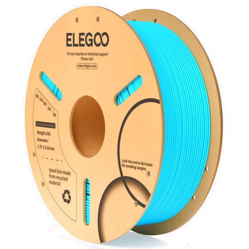 ELEGOO PLA Filament 1.75mm Sky Blue 1KG, 3D Printer Filament Dimensional Accuracy +/- 0.02mm, 1kg Cardboard Spool(2.2lbs) 3D Printing Filament Fits for Most FDM 3D Printers