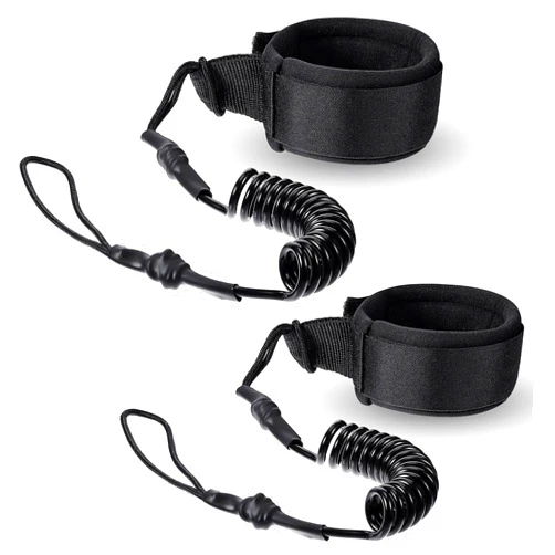 Sumind 2 Pieces Surf Board Leashes Coiled Leash Rope Paddle Board Surfboard Leash Compatible with SUP Surfing Leg Rope Leash Surf Straps Stay on Board Ankle Strap Ankle Accessory for Surfing