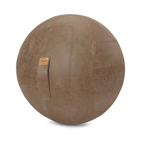 Gouchee Home Inc. Gouchee Home Frankie Sitting Ball Chair for Home Office - Velcro Handle, PVC Inner Ball Chair for Posture, Balance, Yoga - Brown, 25