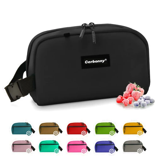 Cerbonny Small Cooler Bag Freezable Lunch for Work School Travel,Leak-proof Bag,Small Insulated For Kids/Adults,Freezer Bags,Freezable Snack Bag,Mini Fit Yogurt Black