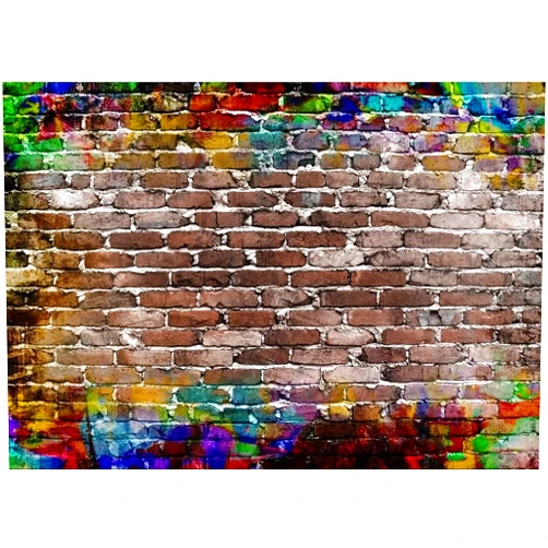 LTLYH Vinyl 7x5ft Colorful Graffiti Brick Wall Backdrop, Ideal for Photo Studio, Birthday Party, Wedding