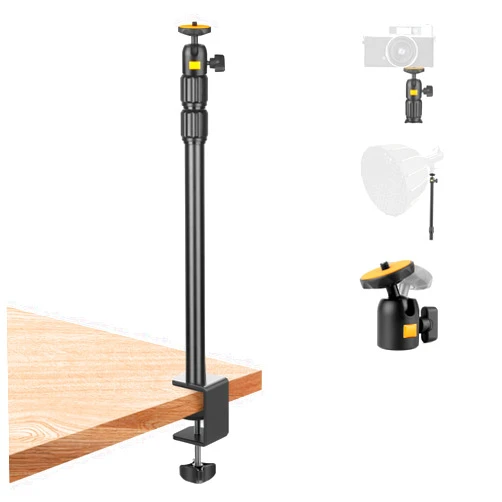 JINSUI Camera Desk Mount Webcam Stand with 360° Ball Head, Adjustable Table Light Stand 14
