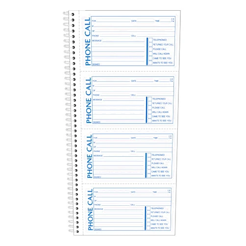 Adams Phone Message Book, Carbonless Duplicate, 5.50 x 11 Inches, 4 Sets per Page, 400 Sets per Book (SC1154D)