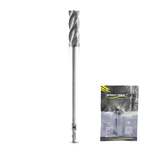 SPEED TIGER Micrograin Carbide Square End Mill Extra Long Reach - 4 Flute - ISLE3/8