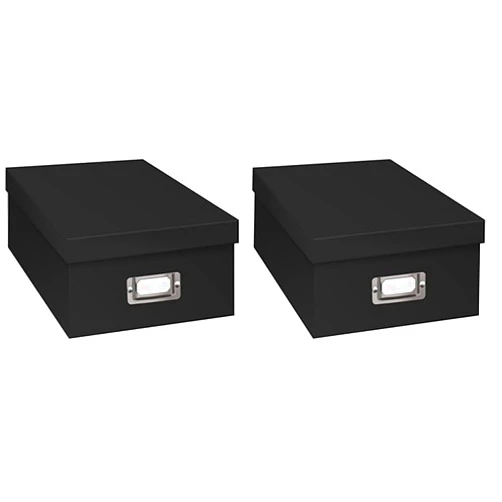Pioneer Photo Albums Photo Storage Box, Black (Pack of 2)