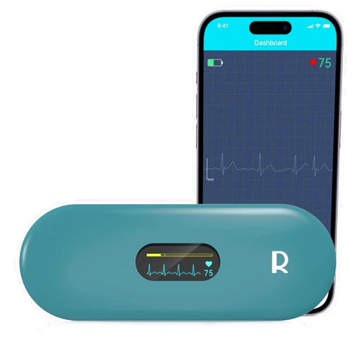 Livenpace Pocket HR Monitoring Device with Screen, Bluetooth Monitor for Rhythm Waveform, APP Compatible with iOS/Android, HHM3