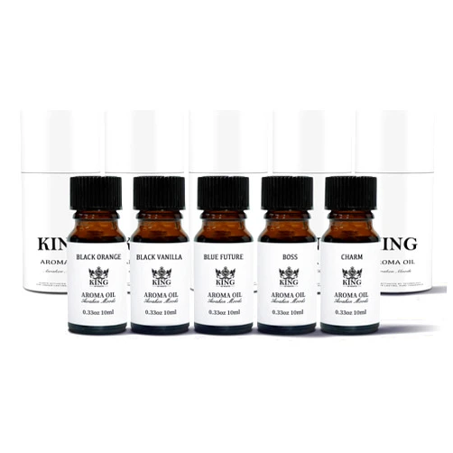 KING OF SCENTS The Selling Set Aroma Diffuser Gift Set of Blended Essential Oils| Black Orange + Black Vanilla + Blue Future + Boss + Charm - 10mililitier (Renewal Collection)