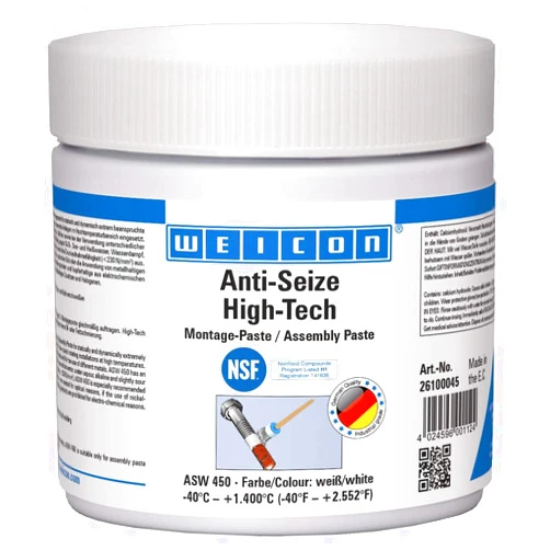WEICON Anti-Seize High-Tech Assembly Paste / 450 g/Protection against corrosion, metal-free