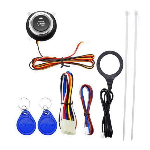 NIKUJUGA 12V Car Ignition Switch RFID Engine Start Push Button Keyless Entry Starter Kits Push Start Ignition Kit