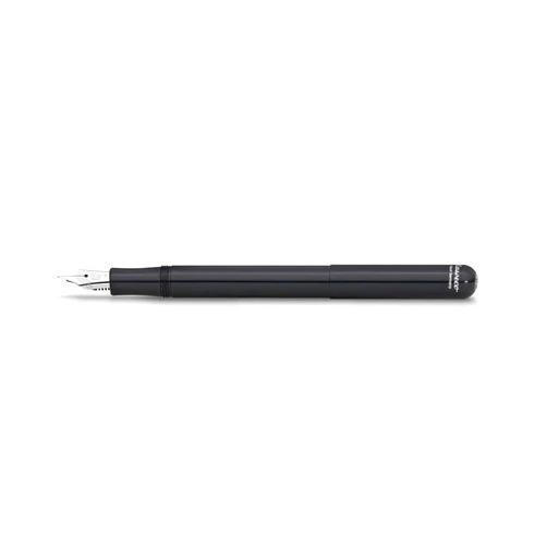 Kaweco LILIPUT Fountain Pen Black I Premium Aluminium Fountain Pen for Ink Cartridges I Exclusive Fountain Pen 12.5 cm I Nib: F (Fine)