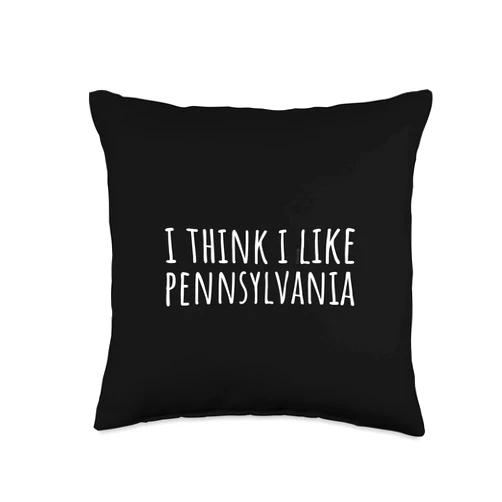I Like American State Style (Pennsylvania) I Think I Like Pennsylvania – Funny American State Humor Throw Pillow, 16x16, Multicolor