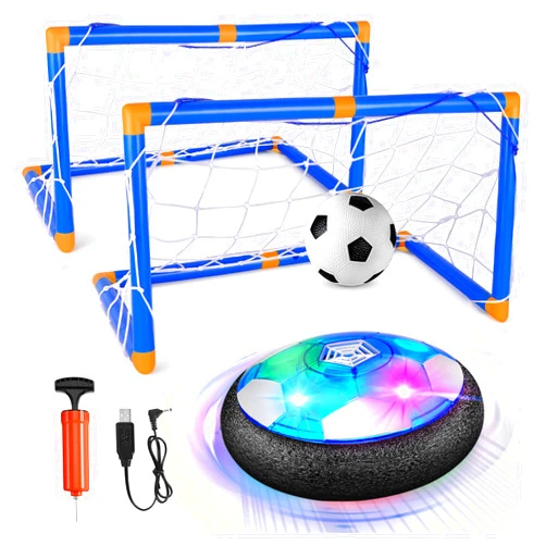 AOKESI Hover Soccer Ball Set with Rechargeable Battary,Indoor Football Toys with 2 Goals,Inflatable Soccer Ball,LED Light,Birthday/Christmas Soccer Gifts for Boys Girls 3 4 5 6 7 8-12 Year Old Kids