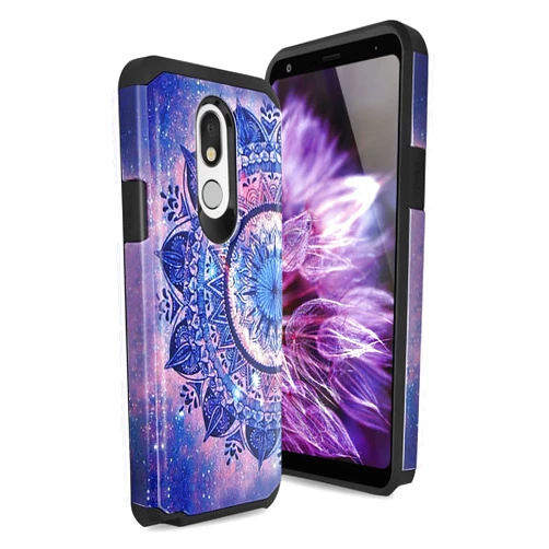 TJS Phone Case Compatible with LG Stylo 5/LG Stylo 5 Plus/LG Stylo 5V/LG Stylo 5X, Dual Layer Hybrid Shockproof Protection Impact Cover (Mandala)