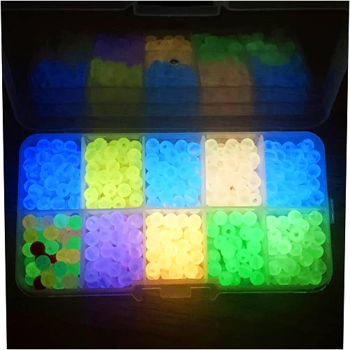 Tigofly 550 pcs/box 6mm Luminous Plastic Fishing Beads Round Fish Eyes Floating Lure Bait Fly Tying Beads Materials