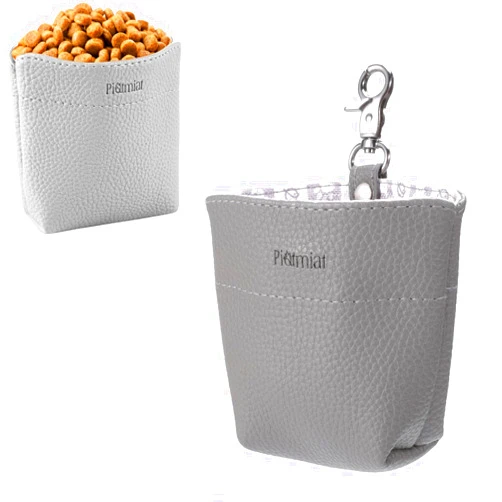 PiatMiat 3rd Generation Dog Treat Pouches for Pet Training, Dog Treat Bags with Magnetic Closure, Pocket Size Dog Treat Holder (Gray)