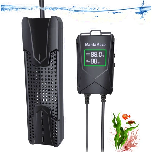 MantaMaze Aquarium Heater 300W/500W/800W/1000W for 20-300 Gal, Fish Tank Heater with Intelligent Leaving Water Automatica Stop Heating and Overheating Protection, for Freshwater & Saltwater