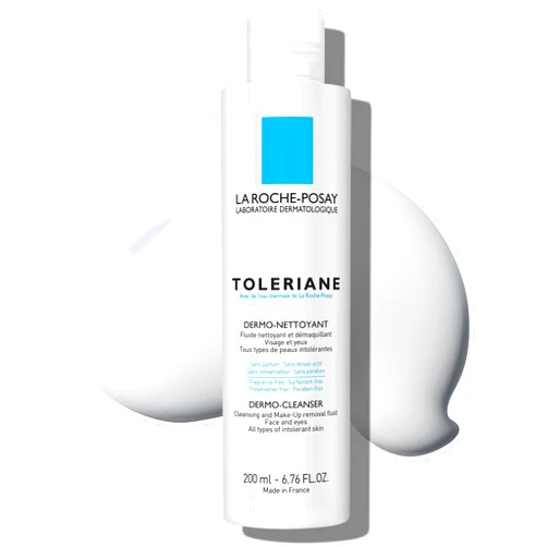 La Roche-Posay Toleriane Dermo Face Cleanser for Face & Eyes, Gentle Face Wash and Makeup Remover, Milky Texture, Fragrance Free, Preservative Free