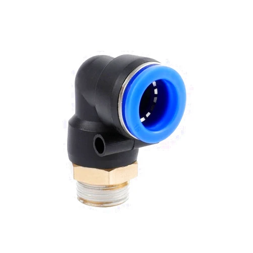 DMBGRXJF Pneumatic Connector L Shape PL OD 4/6/8/10/12mm Hose Tube M5 6 1/8 1/4 3/8 1/2 BSPT Thread Air Elbow Quick Coupling Fitting 1Pcs(PL4,04)