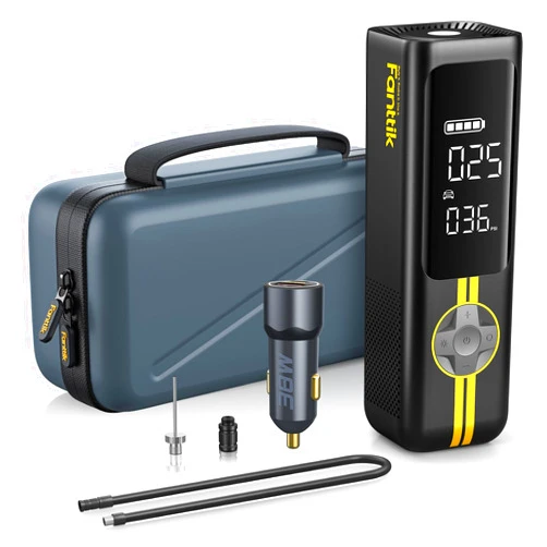 Fanttik X8 APEX Tire Inflator Portable Air Compressor, 1 Min Fast Inflation, 150PSI Cordless Tire Inflator with LED Dual Screen, Suitable for MPV, Car, Motorcycle, Up to 26.3″ Tires, Deluxe Package
