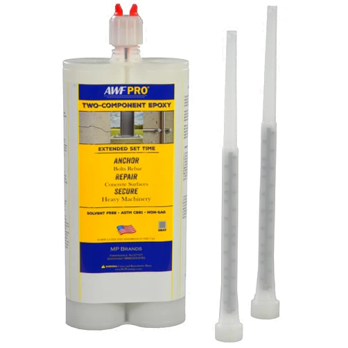 AWF PRO Extended-Set Two-Component Epoxy 20.2 oz, High-Strength Adhesive for Anchoring and Bonding Threaded Rods and Bars in Uncracked Concrete, Chemical Resistant, Gray