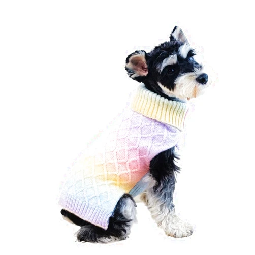 Tangpan Sassy Turtleneck Space Daying Dog Sweater Pet Warm Clothes Puppy Apparel Cat Outfit (Rainbow,XL)