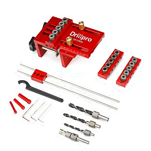 Acofuns 3 in 1 Adjustable Woodworking Doweling Jig Kit Pocket Hole Jig Drilling Locator For Furniture Connecting Hole Puncher Tools
