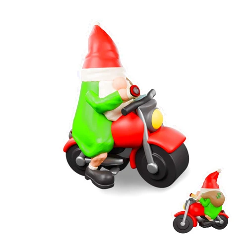 FVFVAHO Funny Christmas Gnomes Figurine, Gnomes Christmas Decorations for Indoor Mantel Table Window, Resin Motorcycle Gnomes Decorations for Yard Porch Lawn Backyard