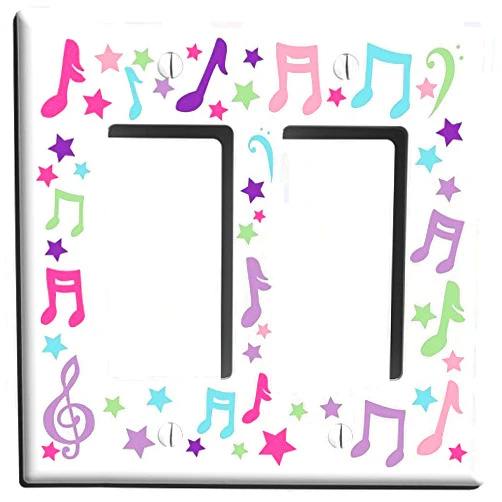Presto Light Switch Plate Covers Music Notes Light Switch Plate Double Rocker/Music Wall Decor (Double Rocker)