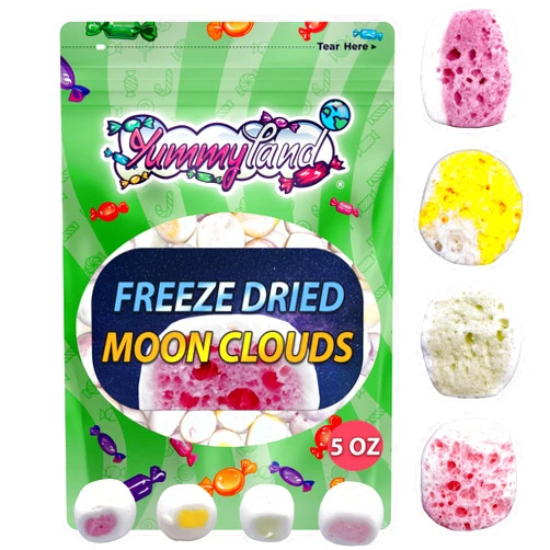 YUMMYLAND Freeze Dried Candy Moon Clouds - 5 OZ | Premium Crunchy Freeze Dried Candy, Original Fruit Flavors, TikTok Trends Dry Freeze Candy