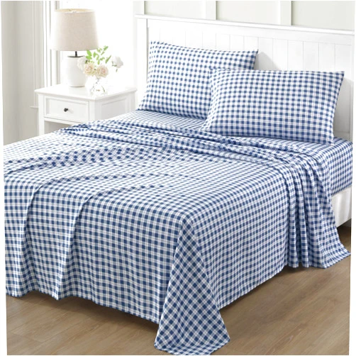 MARTHA STEWART Ultra Soft Brushed and Washed Microfiber 4 Piece Sheet Set, Easy Care, Comfy Bed Sheets with Deep Pocket, 1 Flat Sheet, 1 Fitted Sheet, 2 Std. Pillowcases, Queen Size, Navy Blue