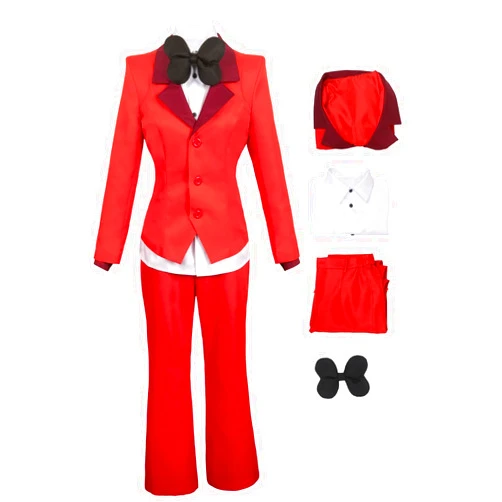 Poymium Charlie Costume Hotel Charlie Morningstar Cosplay Red Jacket Coat Shirt Pants Tie Outfit Halloween Women Suit