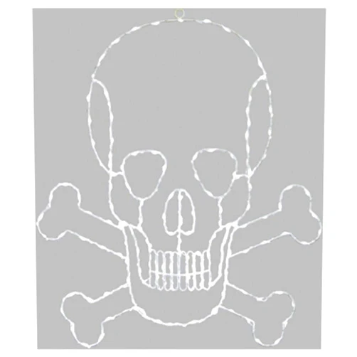 LEDUP MANUFACTURING GROUP LTD Ledup Manufacturing 9401195w-18t Halloween Skull & Crossbones Flat Wall Sculpture