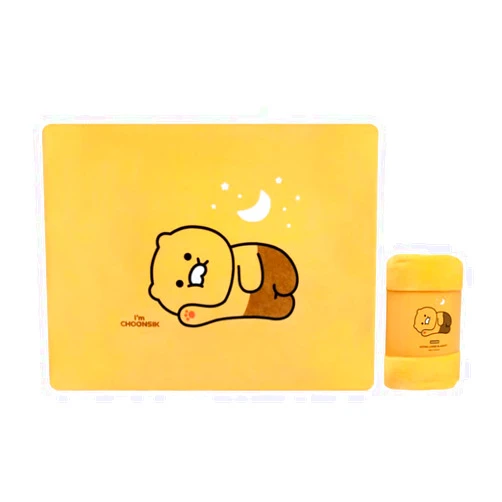 Generic KAKAO Official Merchandise- Choonsik Yellow Large Soft Blanket for Indoor and Outdoor Size 59 x 47 inch