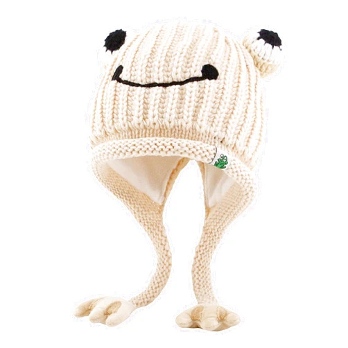 Naimo Women Crochet Knitted Frog Headband Hat Beanie Cute Cartoon Big Eyes Frog Hat Winter Earflap Cap Photo Props